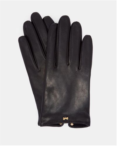 Ted Baker Bow Detail Leather Gloves - Black