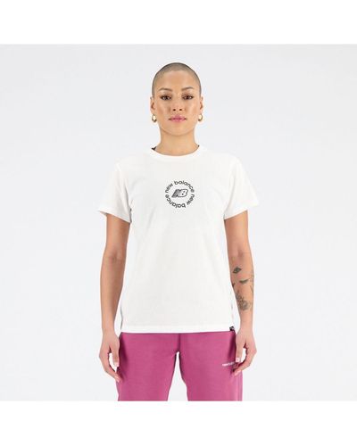 New Balance Womenss Sport Athletic Fit Circular T-Shirt - White