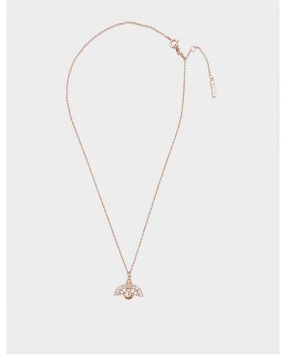 Olivia Burton Accessories Crystal Bee Pendant Necklace - White