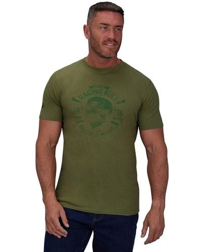 Raging Bull Big & Tall Skull T-shirt - Green