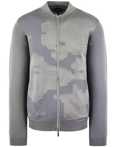 Armani Exchange Grey Track Jacket Virgin Wool