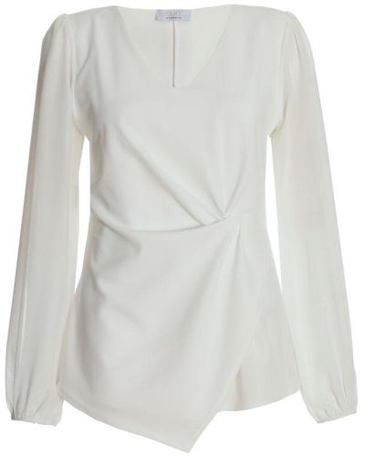 Quiz White Knot Front Top
