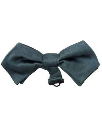 Dolce & Gabbana Green 100% Silk Adjustable Neck Papillon Tie - Blue