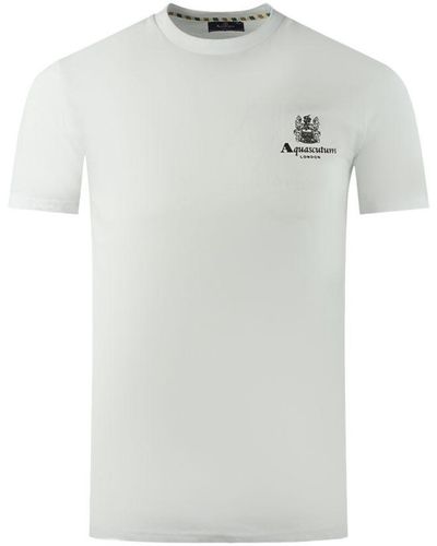 Aquascutum London Aldis Brand Logo On Chest T-Shirt - White
