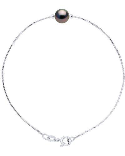 Diadema Chain Armband Met Pearl Ronde 8-9 Mm Tahiti 925 - Wit
