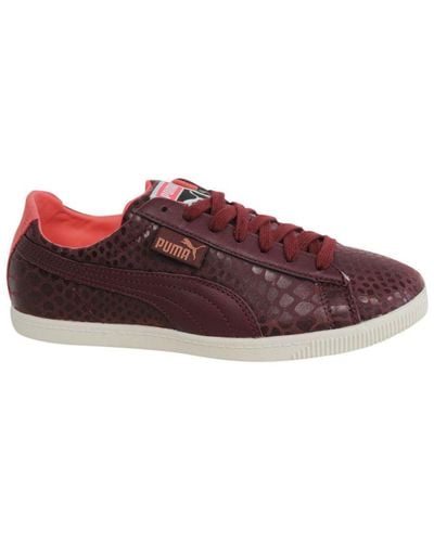PUMA Glyde Lo Hyper Lace Up Burgundy Textile Trainers 357277 03 B34A - Red
