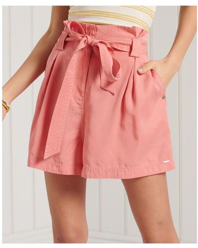 Superdry Desert Paperbag Shorts Lyocell - Pink