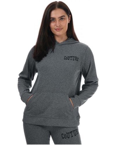 The Couture Club Womenss Ribbed Varsity Hoody - Grey