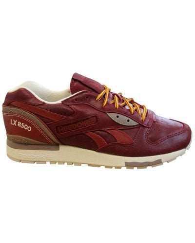 Reebok Classic Lx 8500 Premium Leather Trainers Lace Up Running M49342 - Red