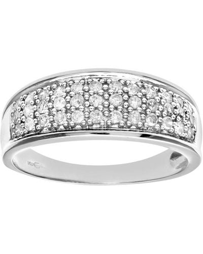 DIAMANT L'ÉTERNEL 9ct Witgouden Kwart Karaat Diamanten Ring Met Meerdere Rijen - Metallic