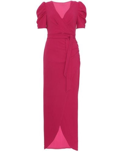 Quiz Fuchsia Wrap Maxi Dress - Pink