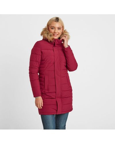 TOG24 Firbeck Long Insulated Jacket Raspberry - Red