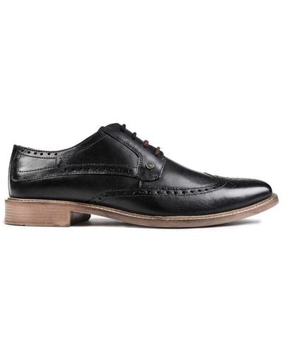 Lambretta Harvey Brogue Shoes Leather - Black