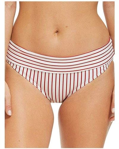 Figleaves Castaway Fold Bikini Bottom Nylon - Red