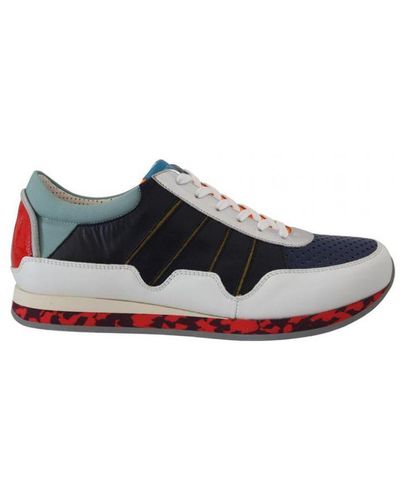Dolce & Gabbana Leather Sport Low Top Trainers - Blue