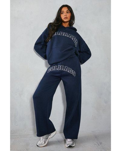 MissPap Colorado Wide Leg Relaxed Jogger - Blue