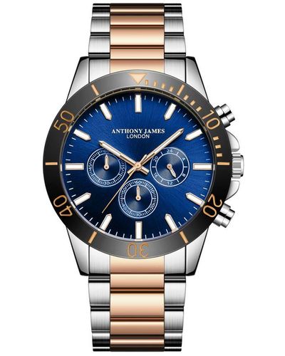 Anthony James Hand Assembled Limited Edition Chronometric Two Tone - Blue