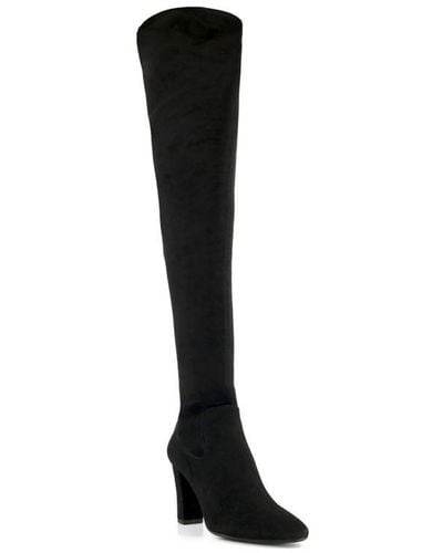Dune Ladies Syrell Stretch Over The Knee Boots Micro Fibre - Black