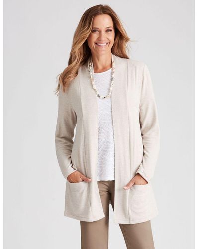 Millers Long Sleeve Brushed Edge To Cardigan - White