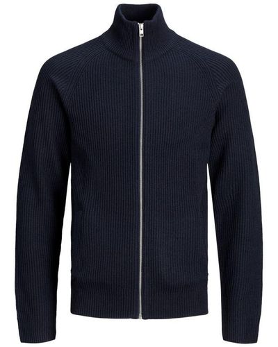 Jack & Jones Sweaters Jjpannel Knit Zip Cardigan Blauw