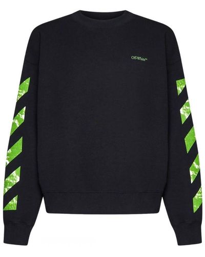 Off-White c/o Virgil Abloh Moon Arrow Design Skate Fit Black Sweatshirt - Blauw