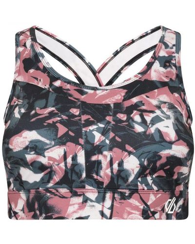Dare 2b Mantra Laura Whitmore Floral Recycled Sports Bra - Red