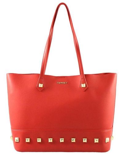 Twin Set Plain Handbag - Red