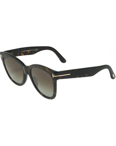 Tom Ford Wallace Ft0870 52H Dark Havana Sunglasses - Black