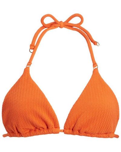 Seafolly Niet-voorgevormde Triangel Bikinitop Met Textuur Oranje