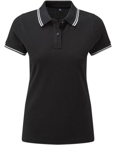 Asquith & Fox Ladies Classic Fit Tipped Polo (/) - Black