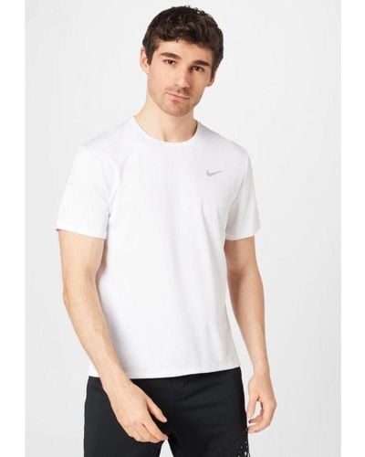 Nike Dri Fit Miler Short Sleeve T Shirt - White