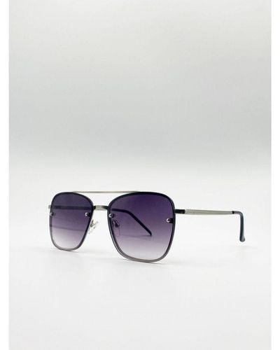 SVNX Aviator Sunglasses With Metal Frames Metal (Archived) - White