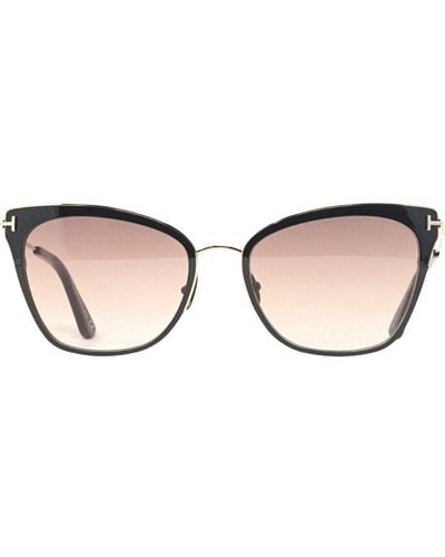 Tom Ford Faryn Ft0843 01F Shiny Rose Sunglasses - Brown