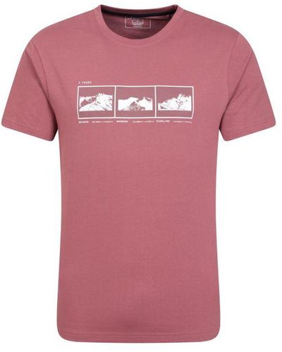 Mountain Warehouse 3 Peaks Biologisch Katoenen T-shirt (bourgondië) - Roze