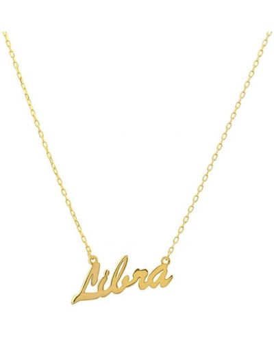 LÁTELITA London Zodiac Star Sign Name Necklace Gold Libra Sterling Silver - Metallic