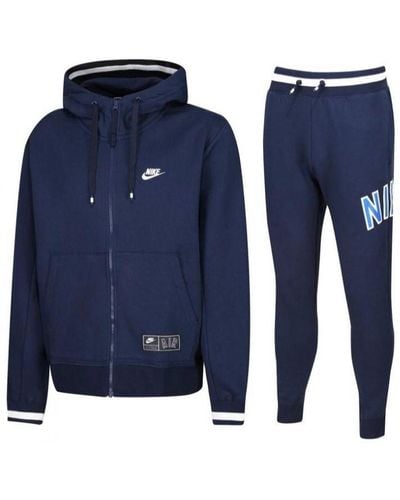 Nike Air Full Zip Fleece Varsity Tracksuit - Blue