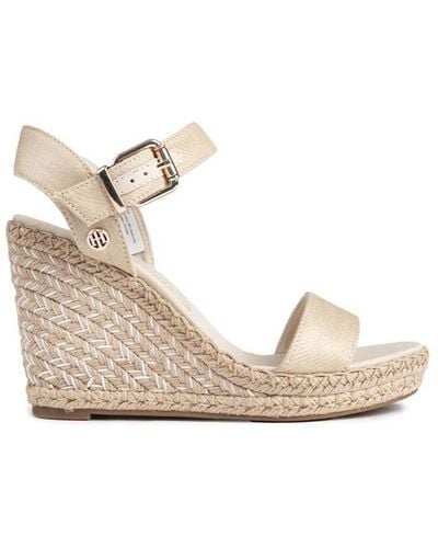 Tommy Hilfiger Shiny Touches High Wedge Shoes - Natural