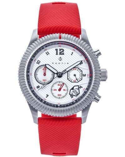 Nautis Meridian Chronograph Strap Watch W/Date - Red