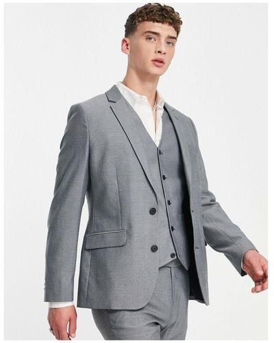 ASOS Skinny Smart Oxford Suit Jacket - Grey