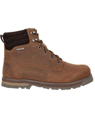 Mountain Warehouse Extreme Makalu Leather Waterproof Walking Boots - Brown