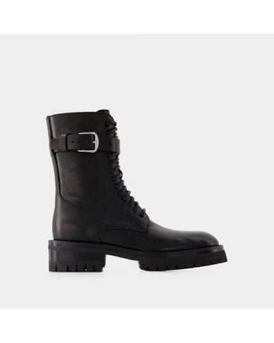 Ann Demeulemeester Cisse Combat Boots - - Leather - Black