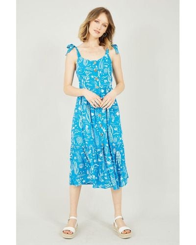 Yumi' Sealife Print Sundress Viscose - Blue