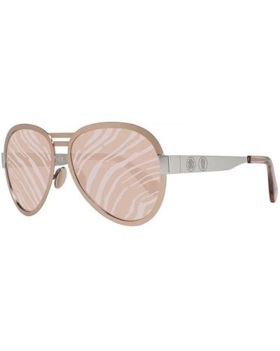 Roberto Cavalli Patterned Aviator Sunglasses With Frame - Natural