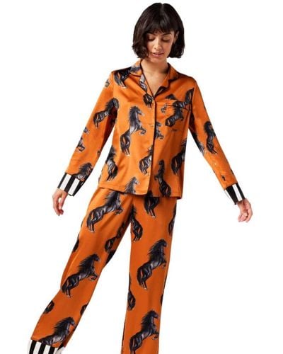 Chelsea Peers Cw3004rhrs Long Pyjama Set - Orange