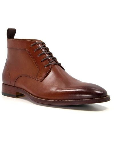 Dune Mall Smart Leather Boots - Brown