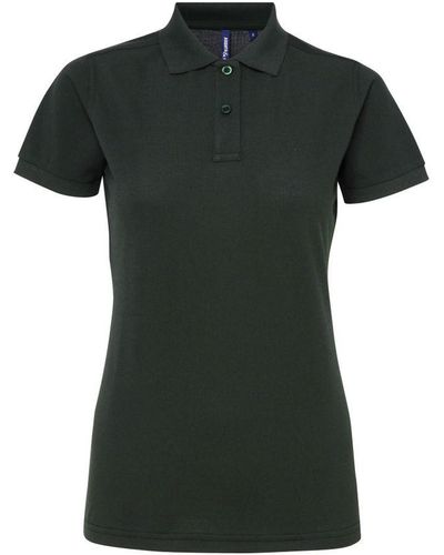Asquith & Fox Ladies Short Sleeve Performance Blend Polo Shirt (Bottle) - Black