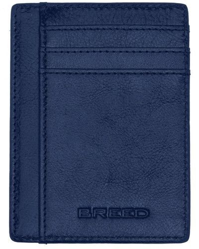 Breed Chase Genuine Leather Front Pocket Wallet - Blue