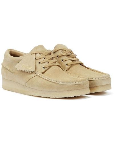 Clarks Wallabee Boat Suede Maple Lace-Up Shoes - White