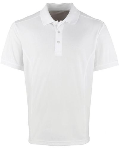 PREMIER Coolchecker Pique Short Sleeve Polo T-Shirt () - White