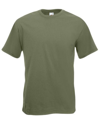 Fruit Of The Loom Super Premium Short Sleeve Crew Neck T-Shirt - Green